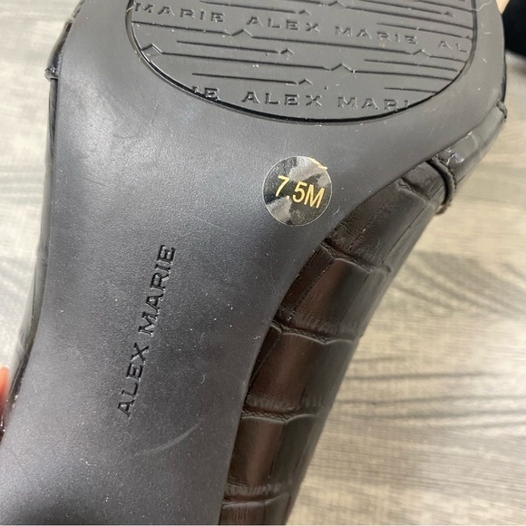 Alex Marie Croc Leather Buckle Loafer Style Heels - Picture 7 of 16